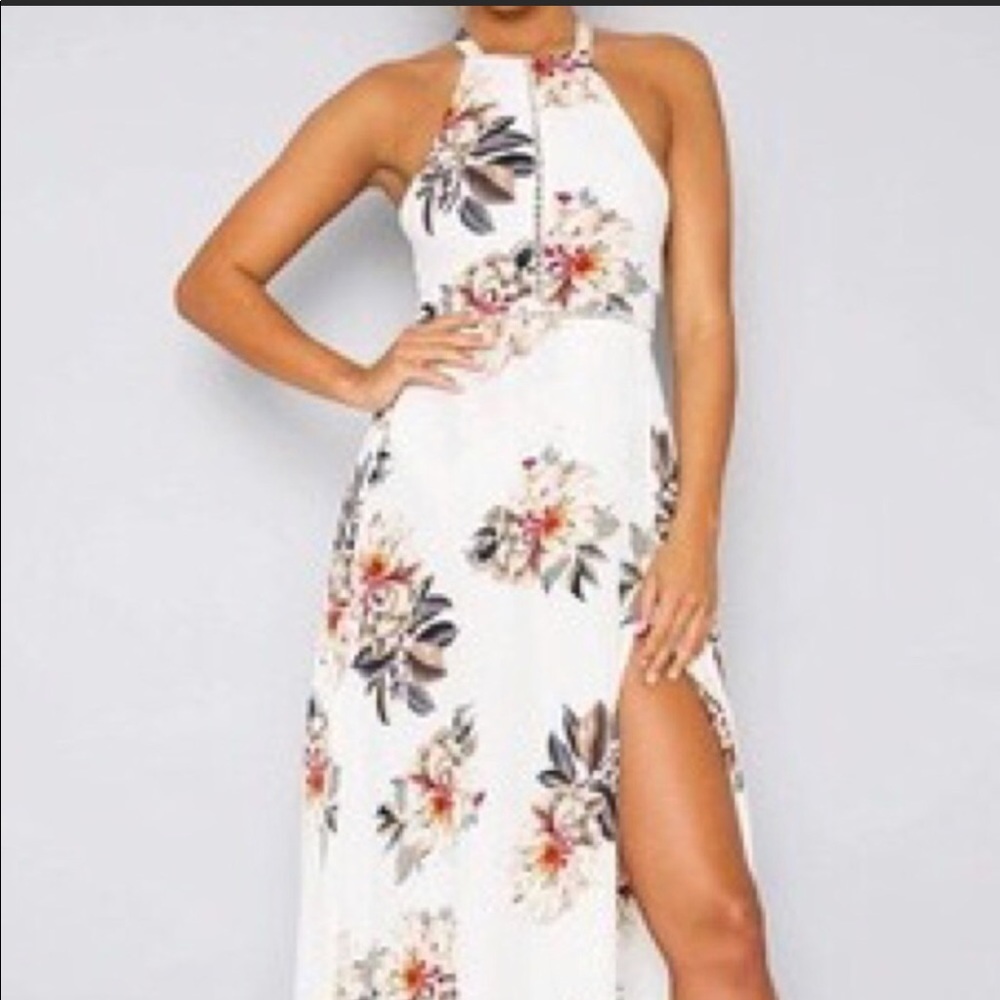 White Floral Maxi Dress